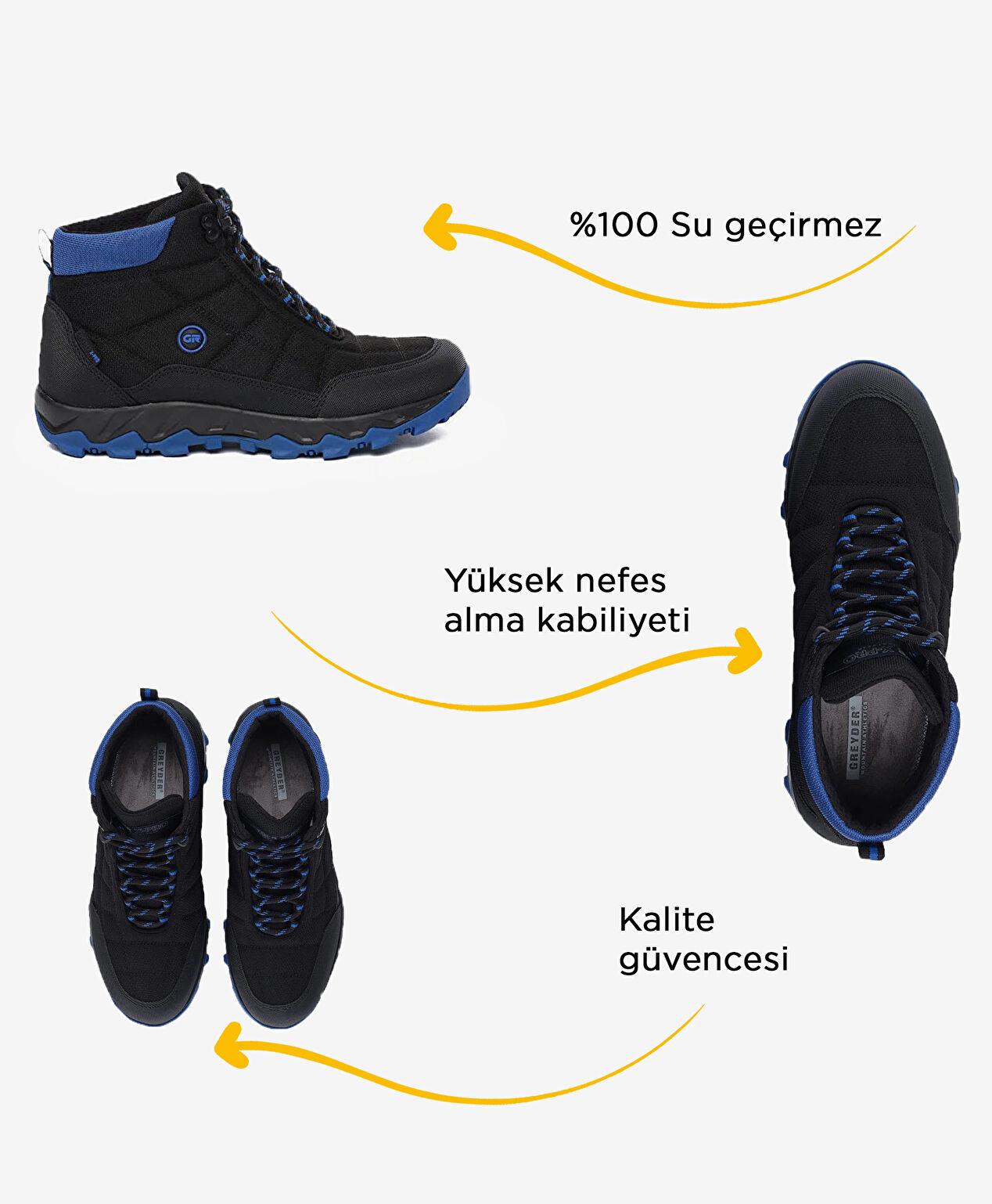 Erkek Siyah Saks Su Geçirmez Outdoor Bot - 2