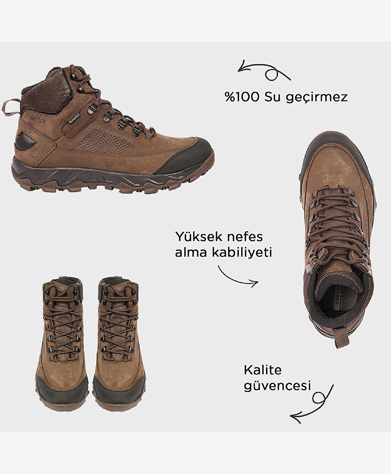 Erkek Duman Hakiki Deri Su Geçirmez Outdoor Bot - 2