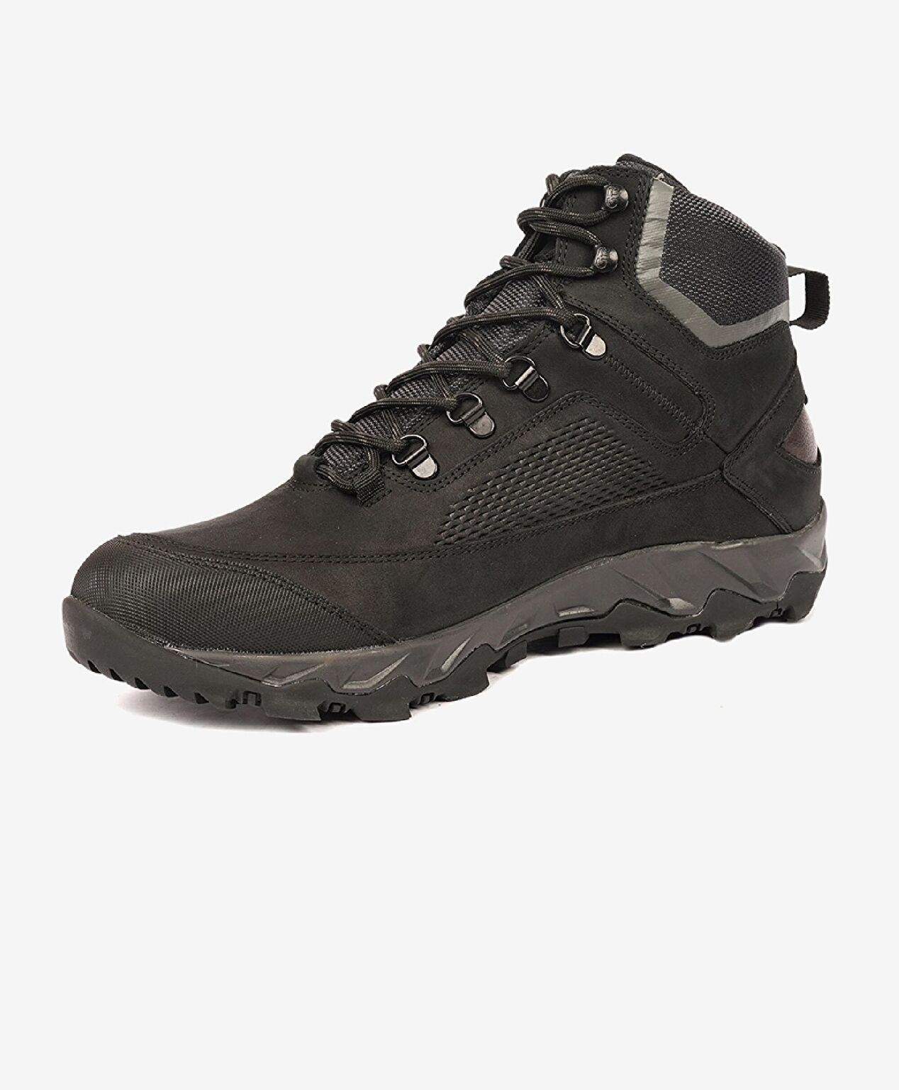 Erkek Siyah Hakiki Deri Su Geçirmez Outdoor Bot - 4