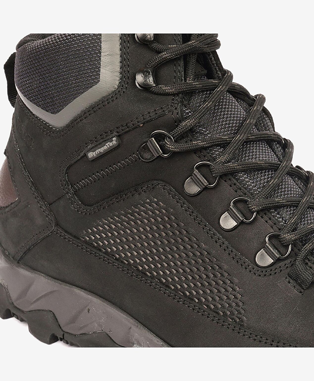 Erkek Siyah Hakiki Deri Su Geçirmez Outdoor Bot - 6