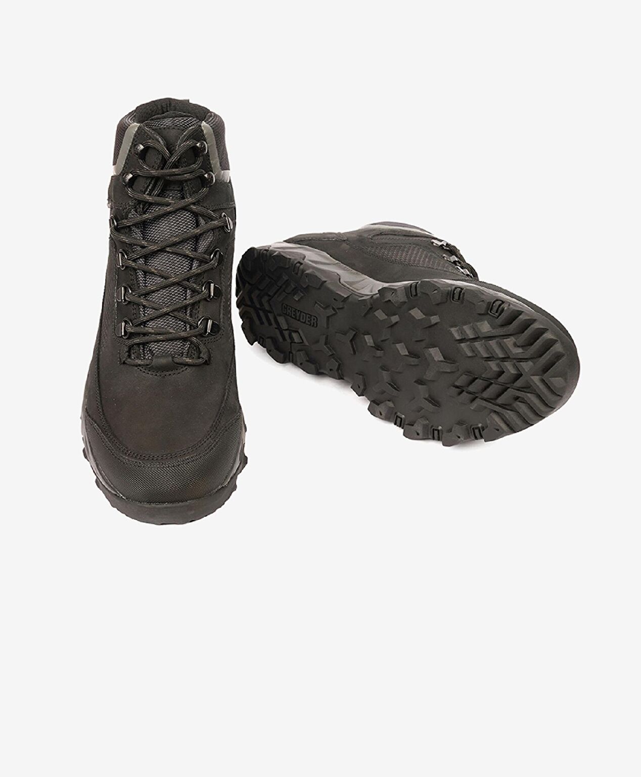 Erkek Siyah Hakiki Deri Su Geçirmez Outdoor Bot - 7