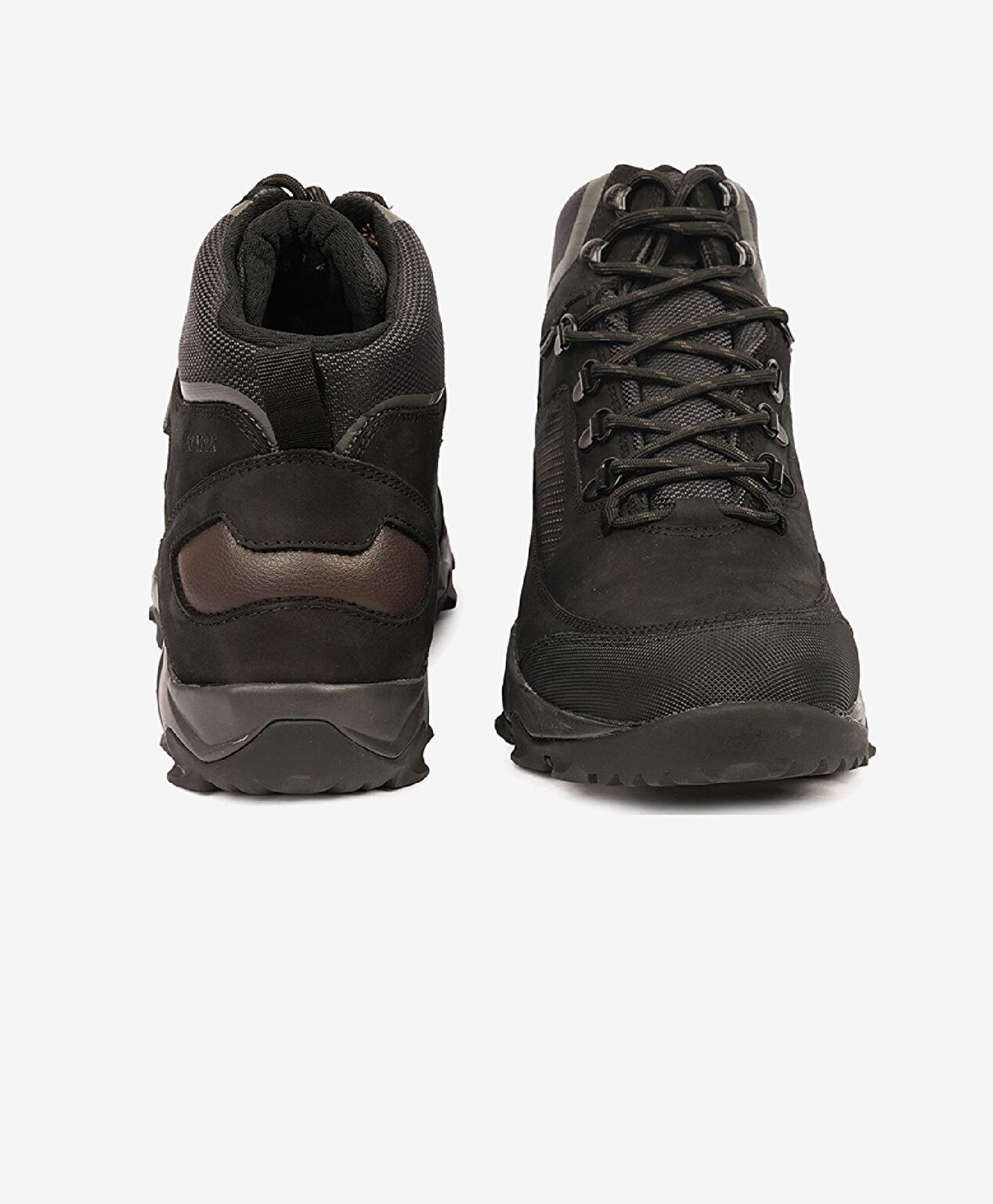 Erkek Siyah Hakiki Deri Su Geçirmez Outdoor Bot - 8