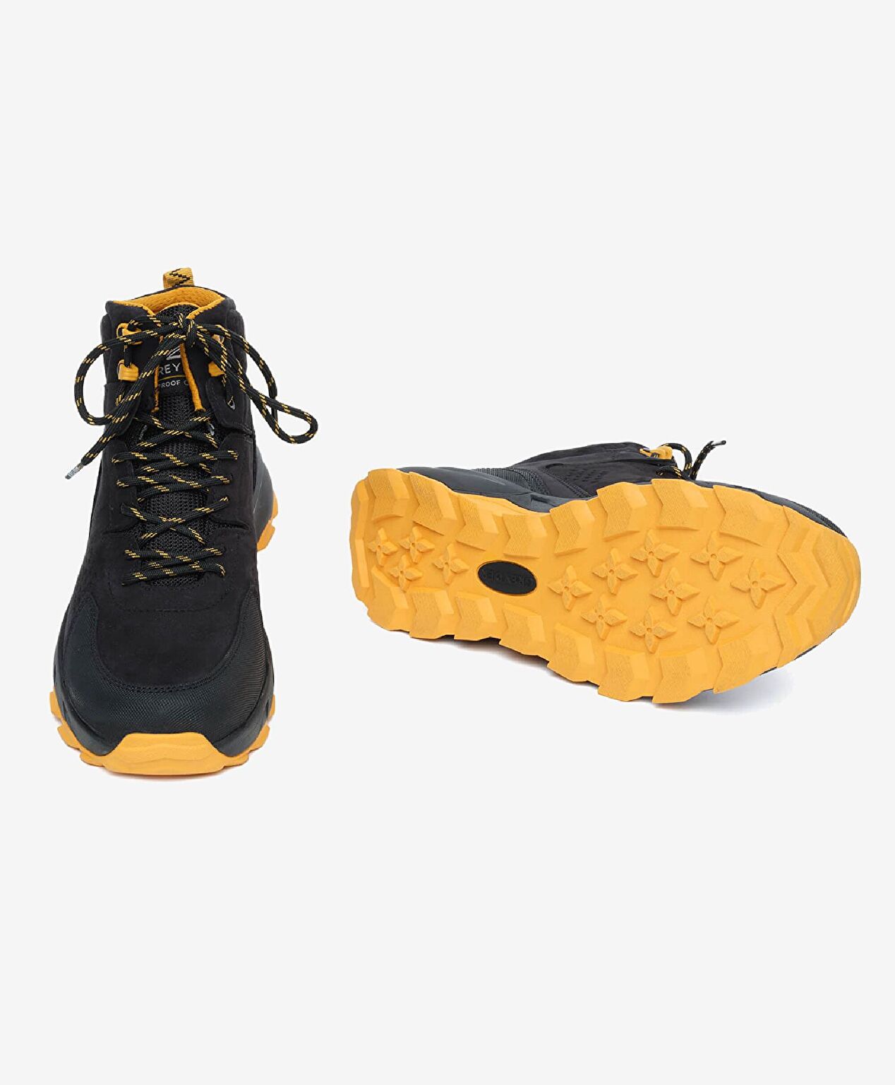 Erkek Siyah Sarı Hakiki Deri Su Geçirmez Outdoor Bot - 7