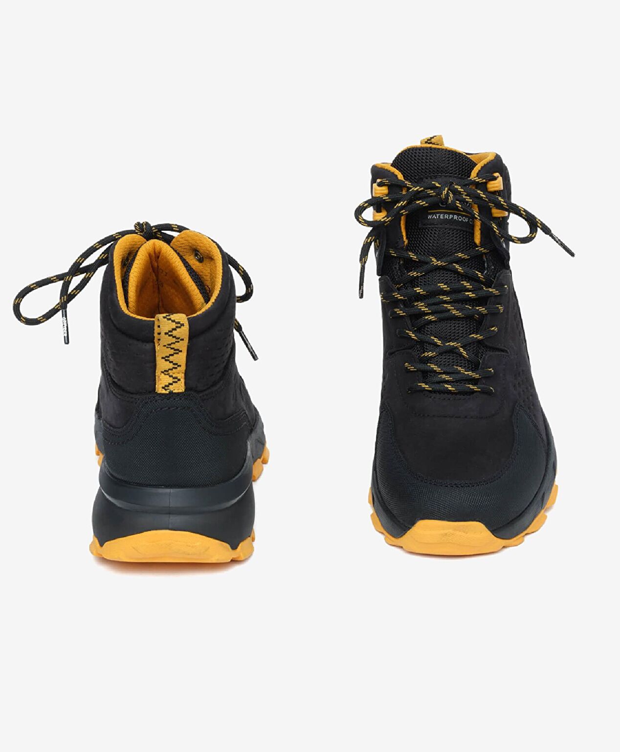 Erkek Siyah Sarı Hakiki Deri Su Geçirmez Outdoor Bot - 8