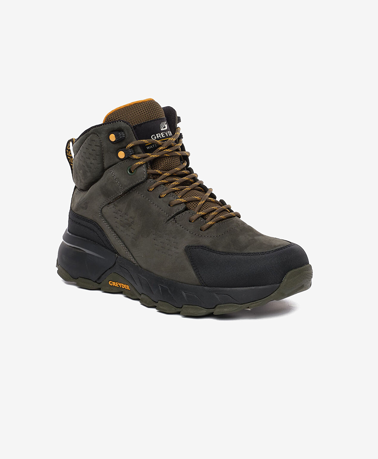 Erkek Haki Siyah Hakiki Deri Su Geçirmez Outdoor Bot - 2