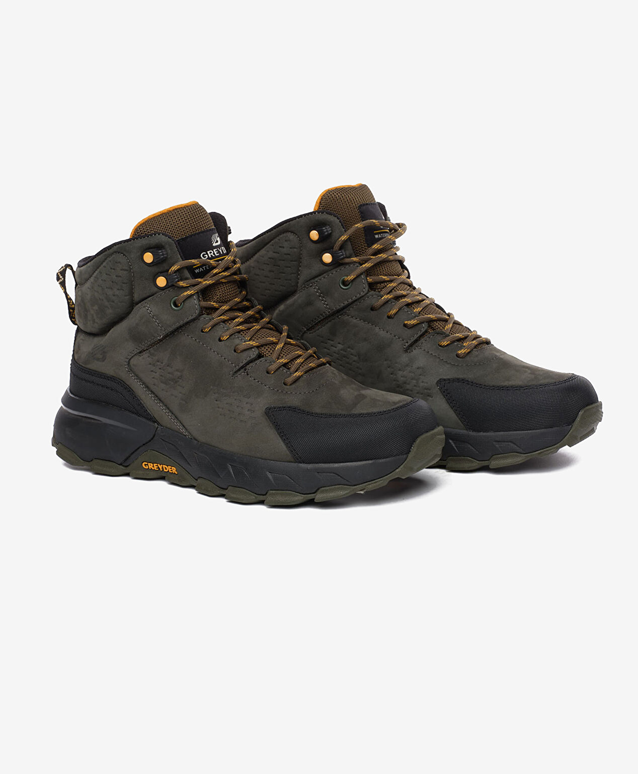 Erkek Haki Siyah Hakiki Deri Su Geçirmez Outdoor Bot - 3