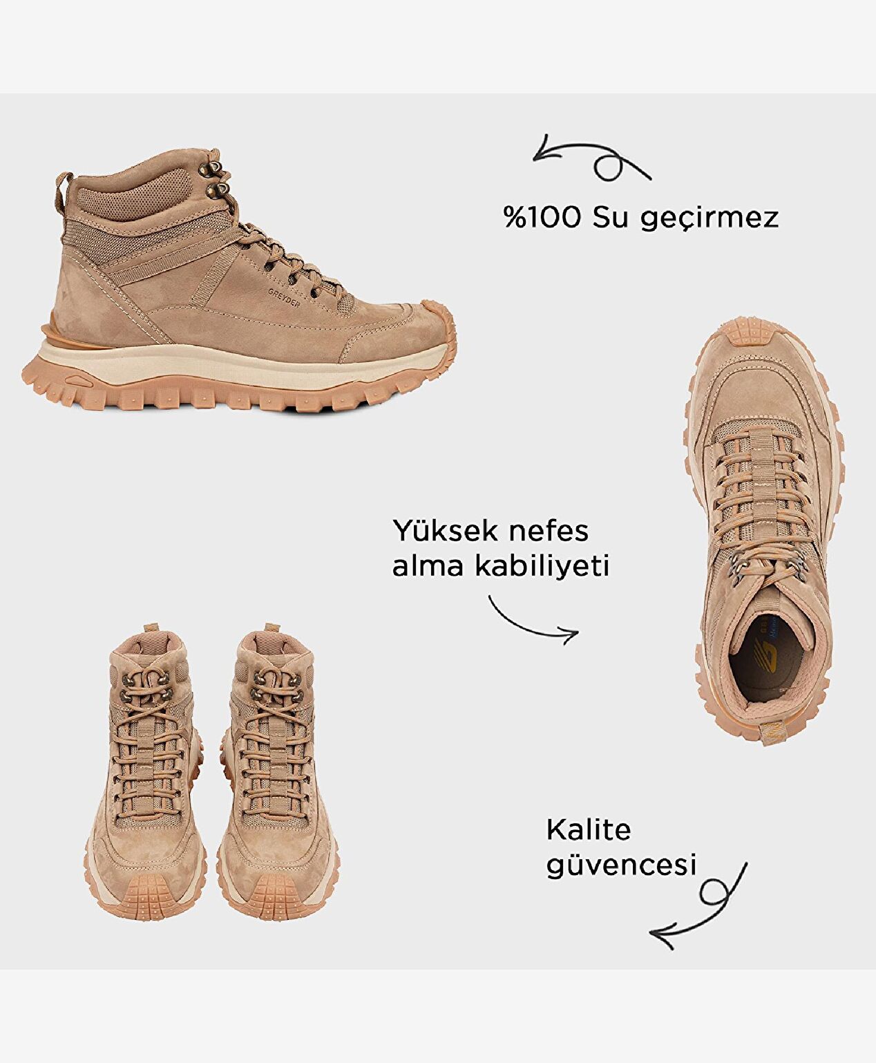 Erkek Vizon Hakiki Deri Su Geçirmez Outdoor Bot - 2