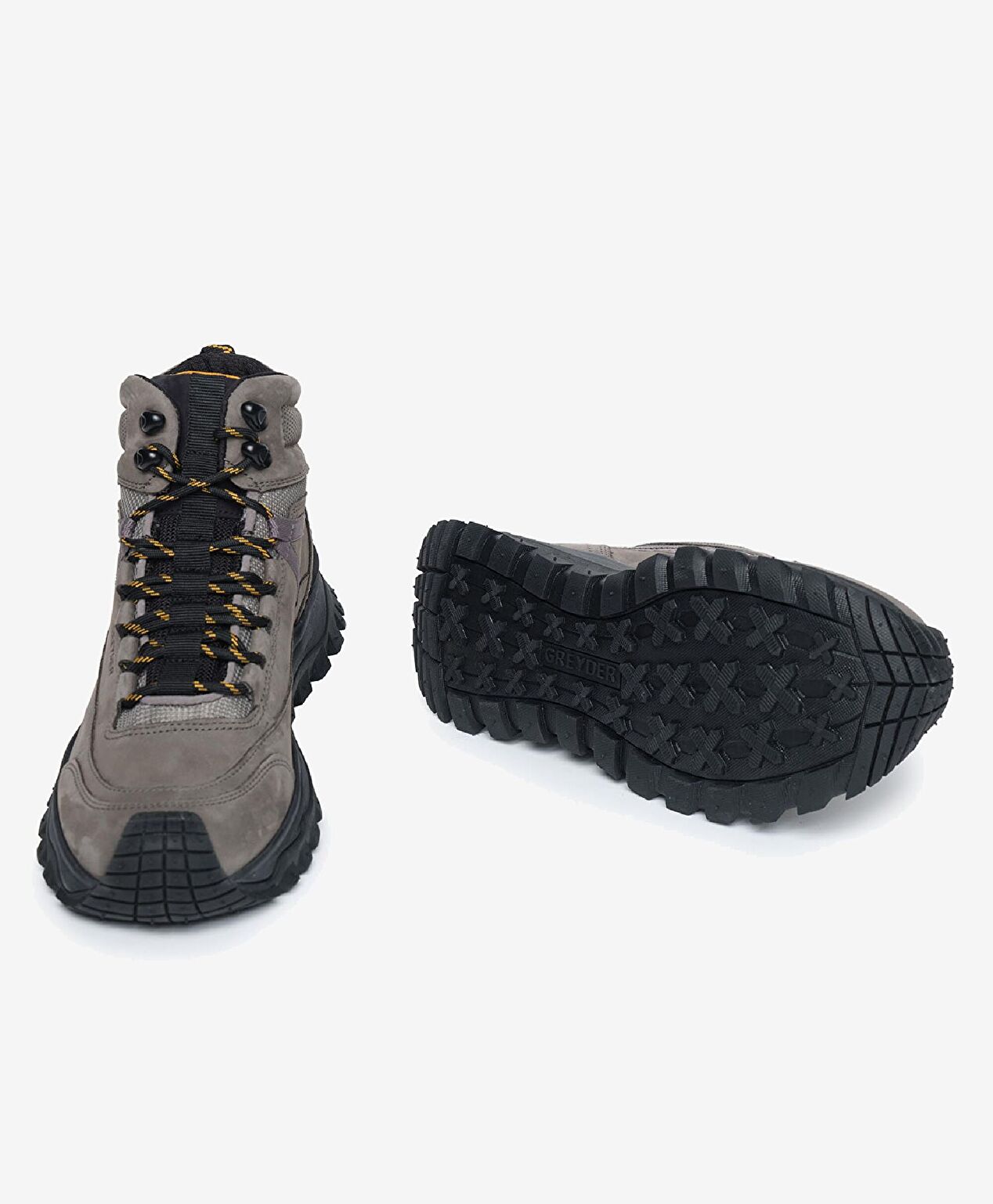 Erkek Koyu Gri Hakiki Deri Su Geçirmez Outdoor Bot - 7