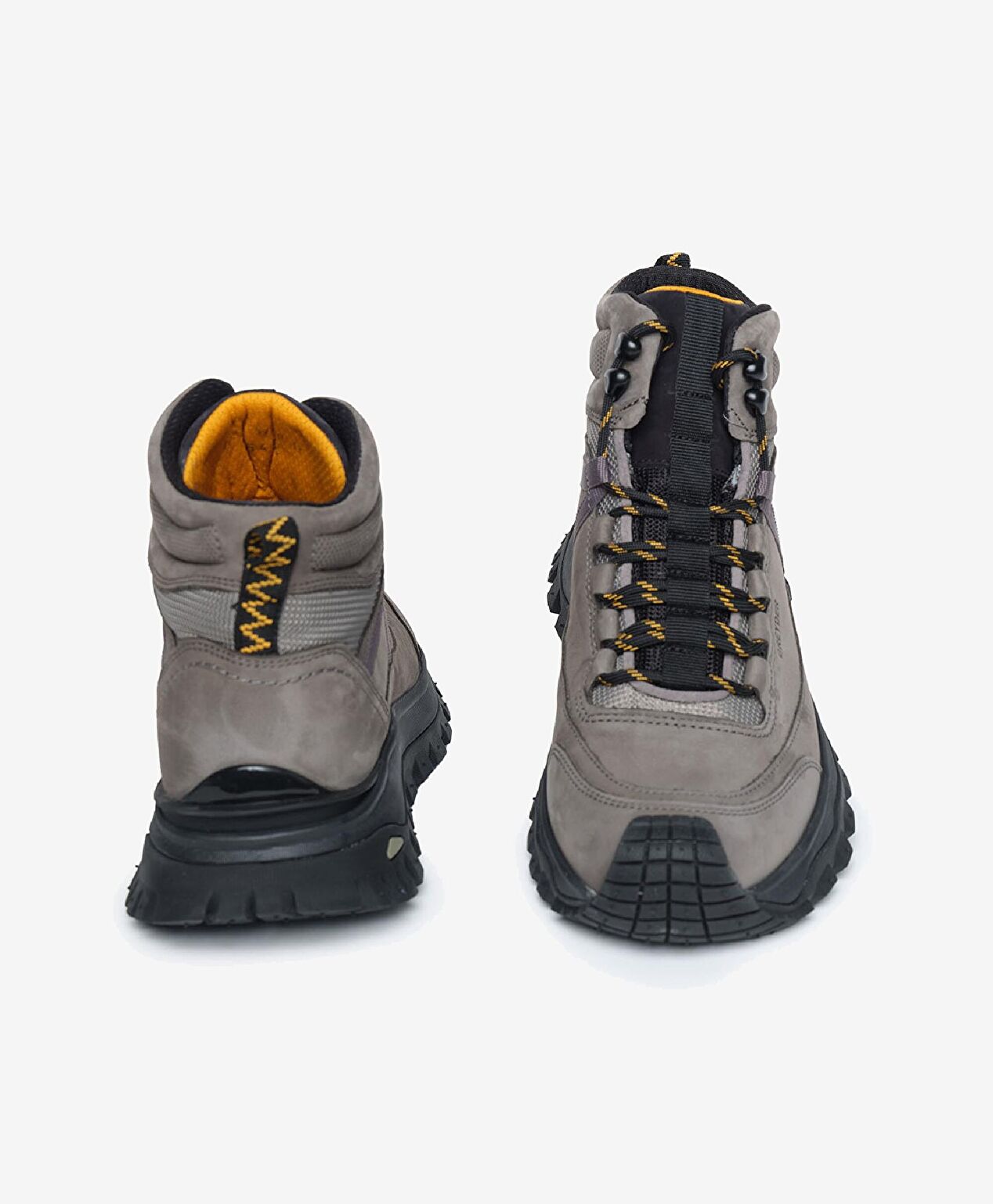 Erkek Koyu Gri Hakiki Deri Su Geçirmez Outdoor Bot - 8