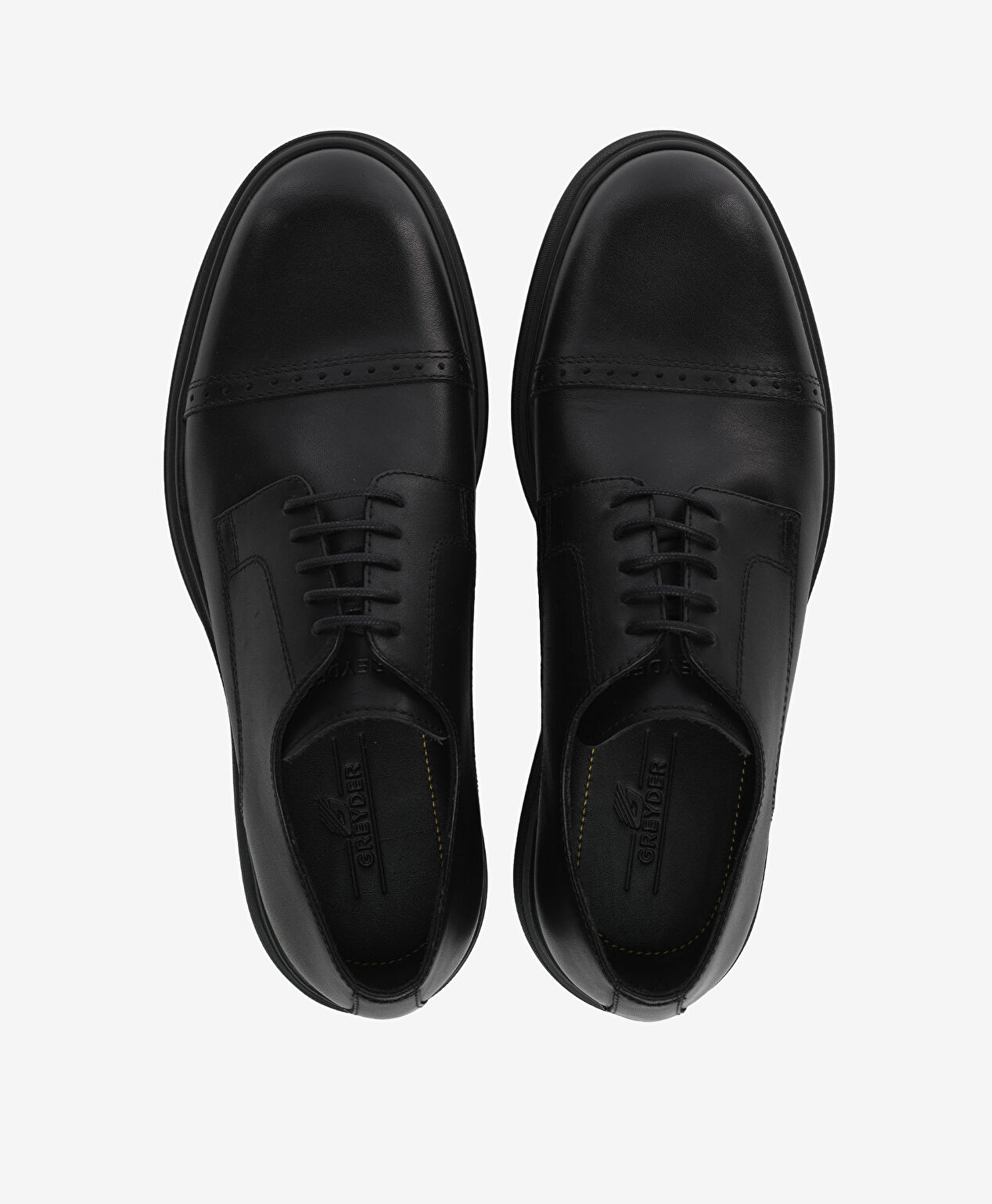 Erkek Siyah Hakiki Deri Oxford Ayakkabı - 5