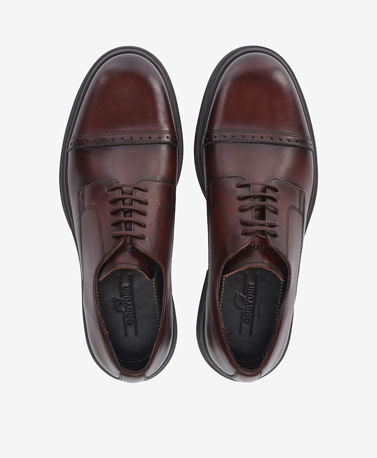 Erkek Kahverengi Hakiki Deri Oxford Ayakkabı - 5