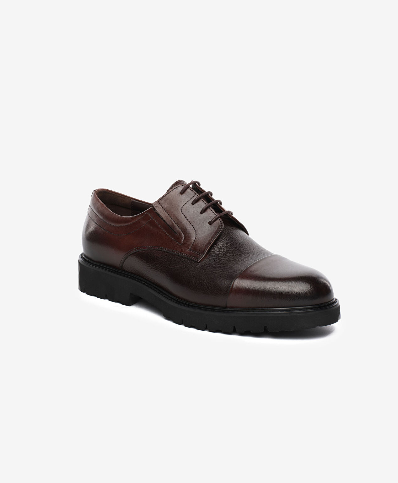 Erkek Kahverengi Hakiki Deri Klasik Ayakkabı - 2