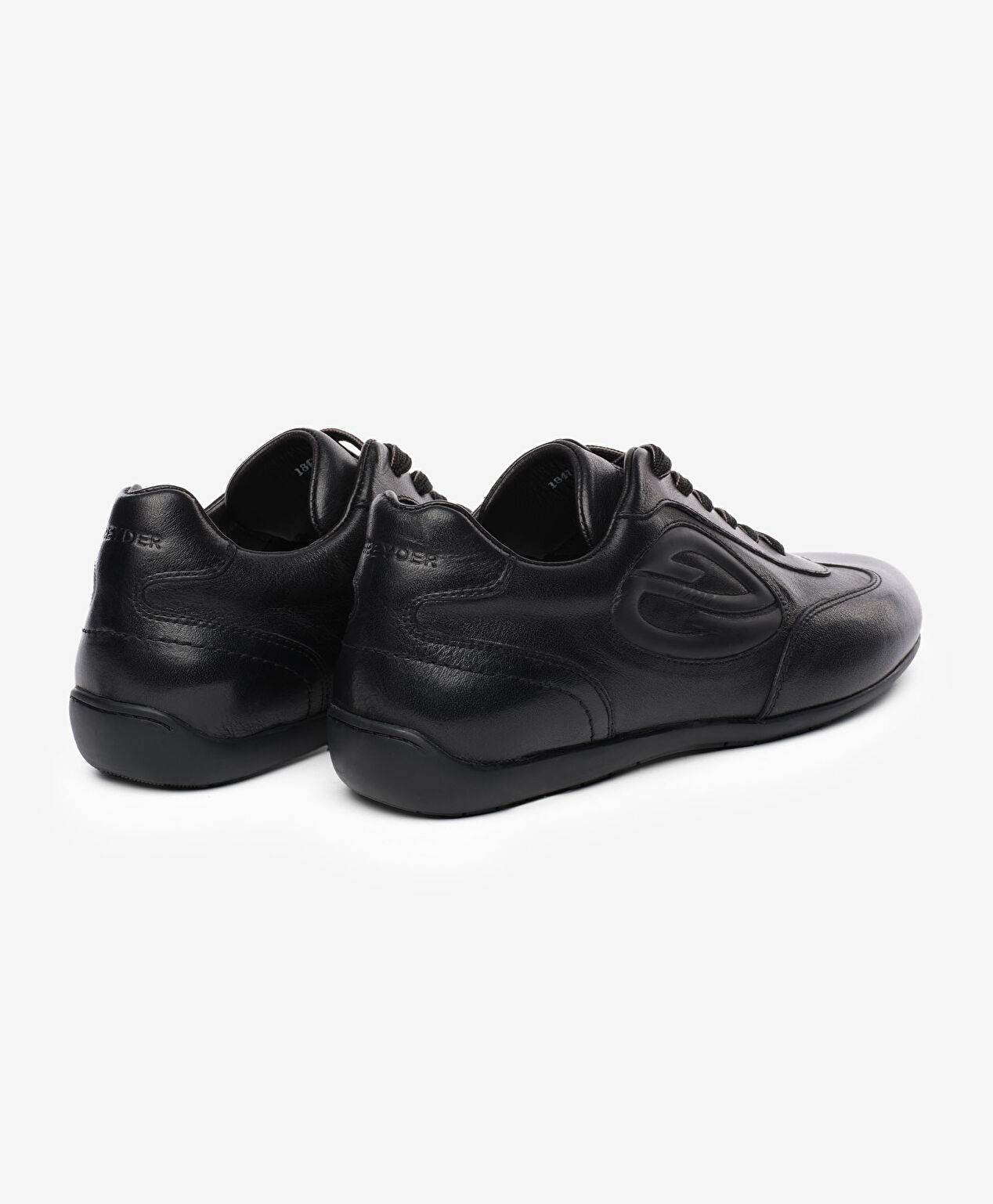 Erkek Siyah Hakiki Deri Sneaker Ayakkabı - 4