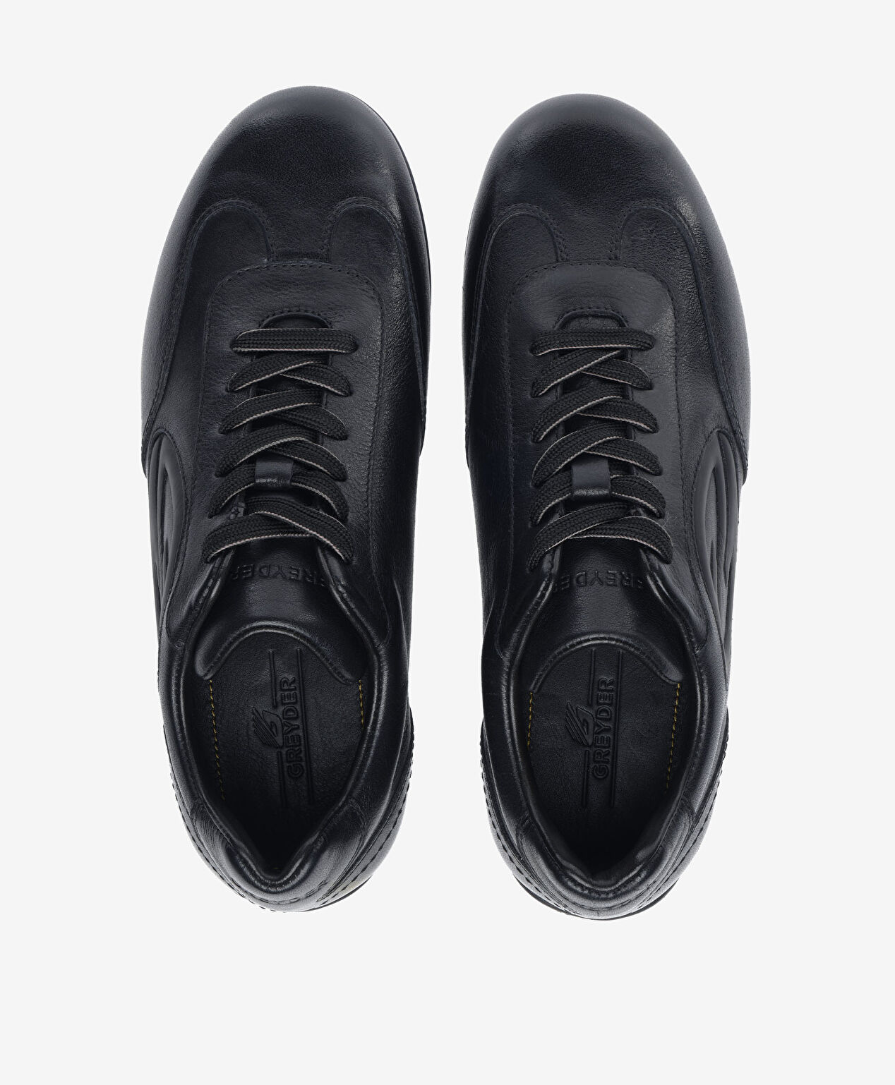 Erkek Siyah Hakiki Deri Sneaker Ayakkabı - 5