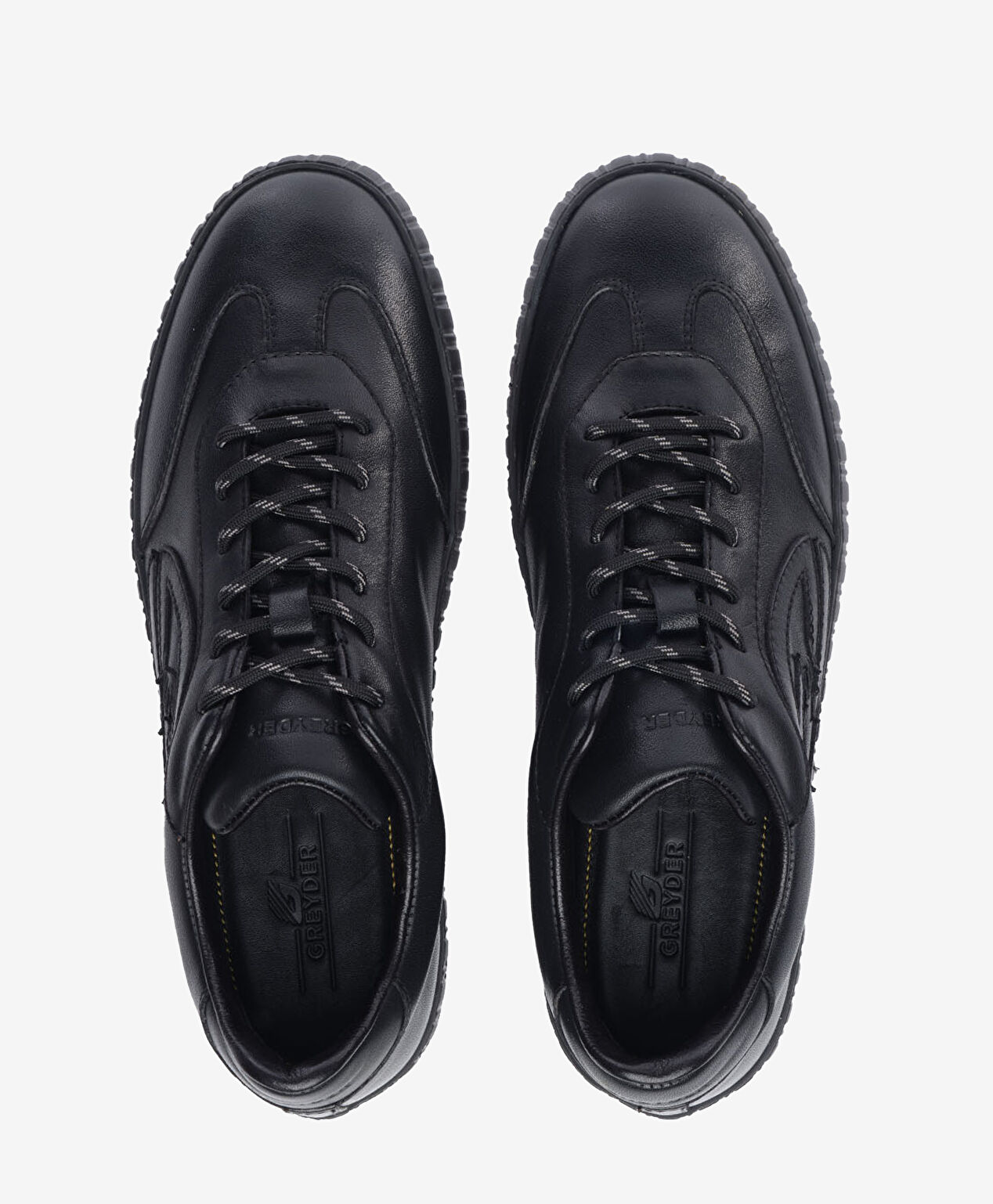 Erkek Siyah Hakiki Deri Sneaker Ayakkabı - 5