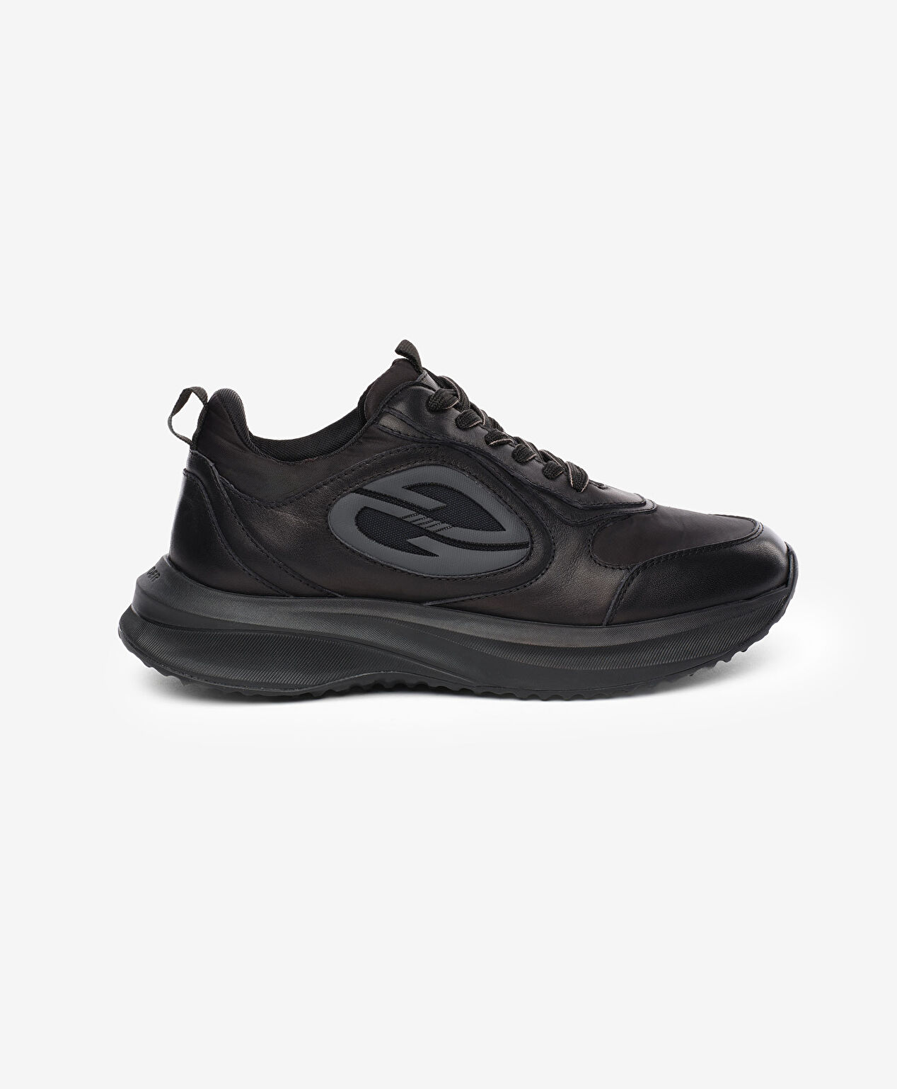 Erkek Siyah Hakiki Deri Spor Ayakkabı - 1