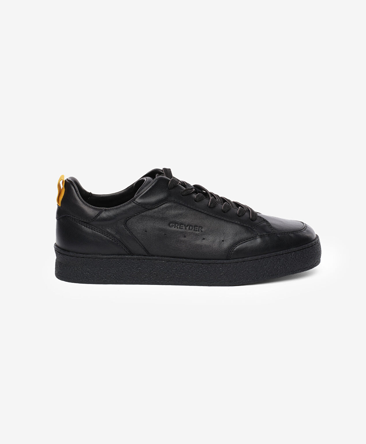 Erkek Siyah Hakiki Deri Sneaker Ayakkabı - 1