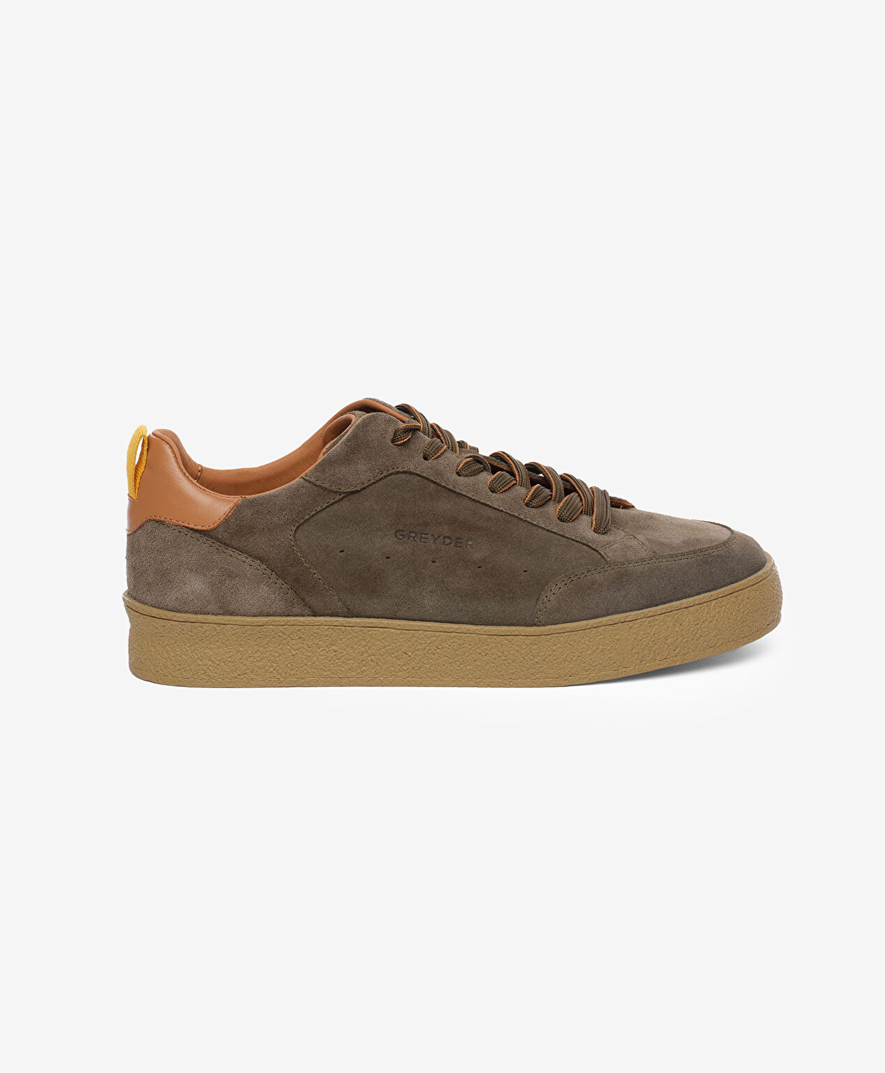 Erkek Haki Hakiki Deri Sneaker Ayakkabı - 1