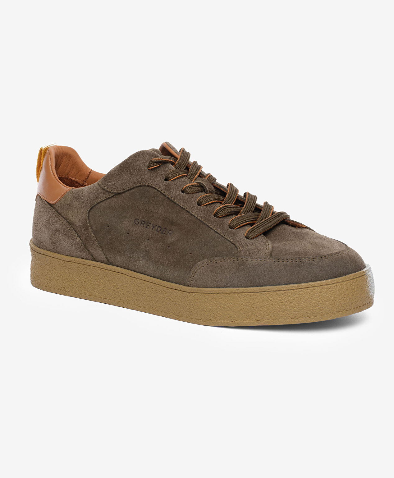 Erkek Haki Hakiki Deri Sneaker Ayakkabı - 2