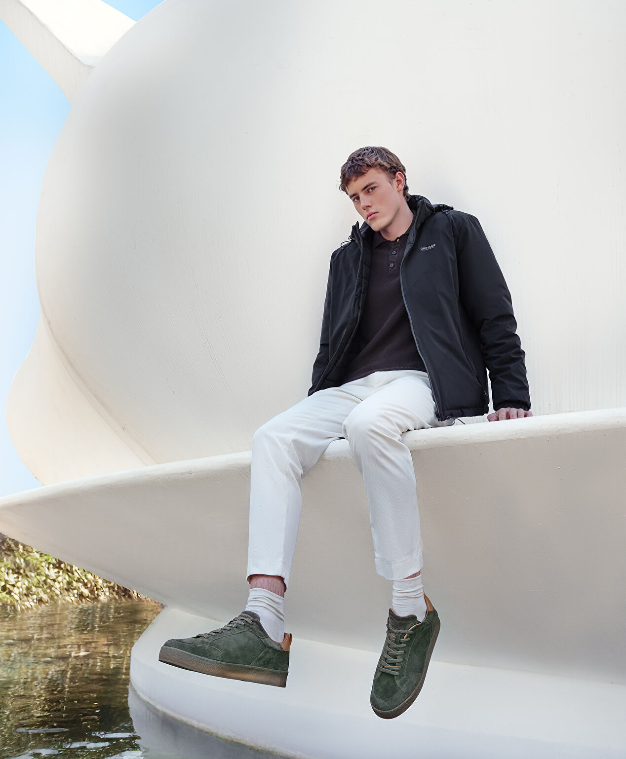 Erkek Haki Hakiki Deri Sneaker Ayakkabı - 7