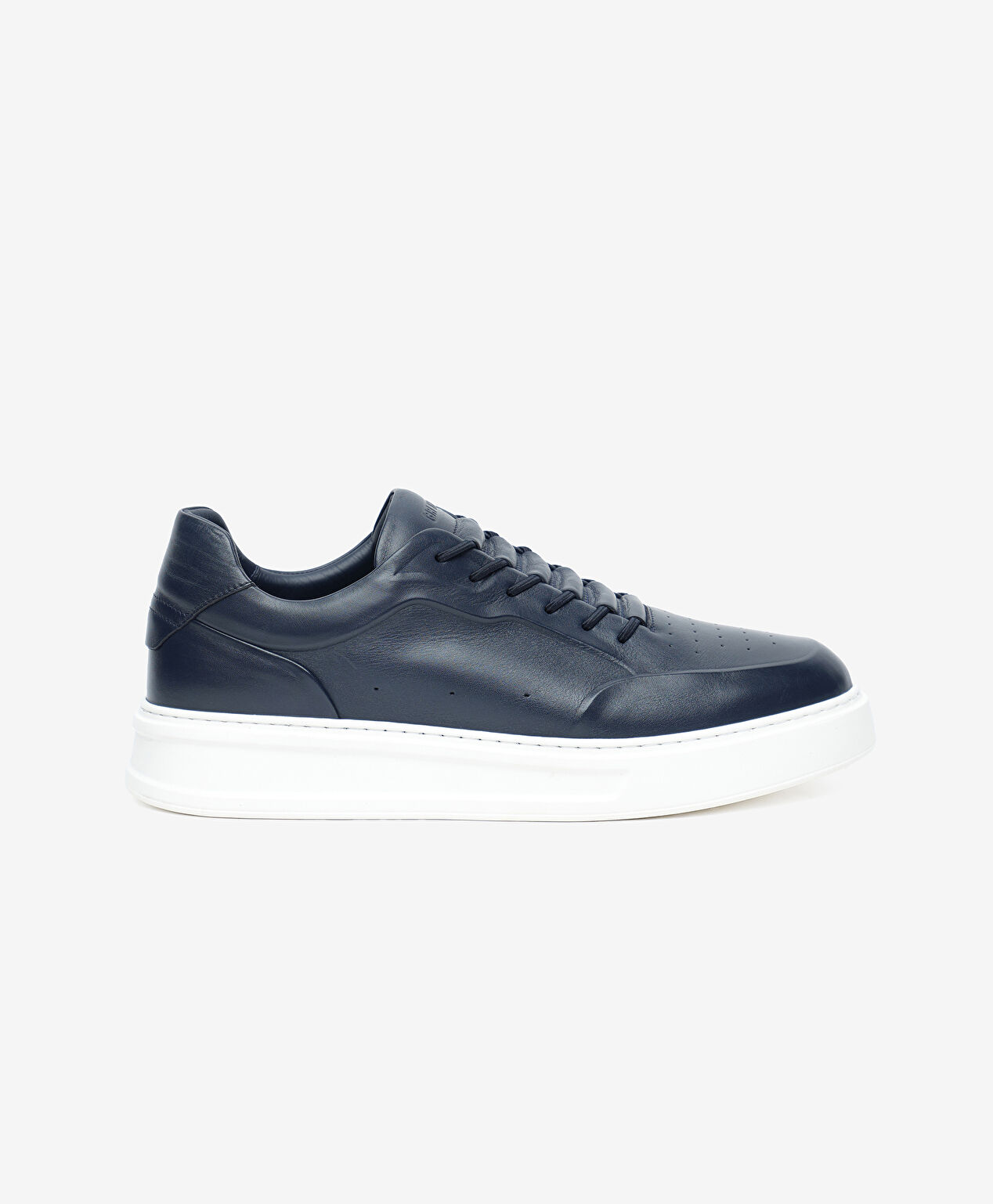 Erkek Lacivert Hakiki Deri Sneaker Ayakkabı - 1