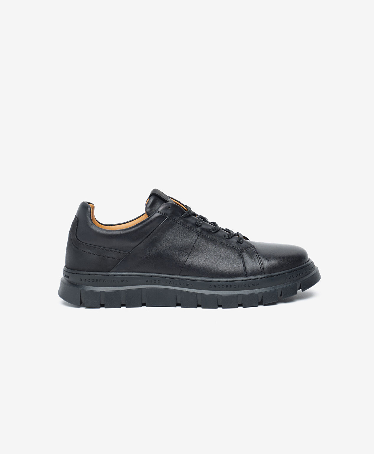 Erkek Siyah Hakiki Deri Sneaker Ayakkabı - 1