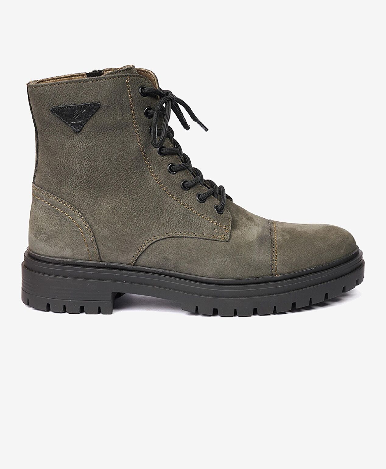 Erkek Haki Hakiki Deri Military Bot - 2