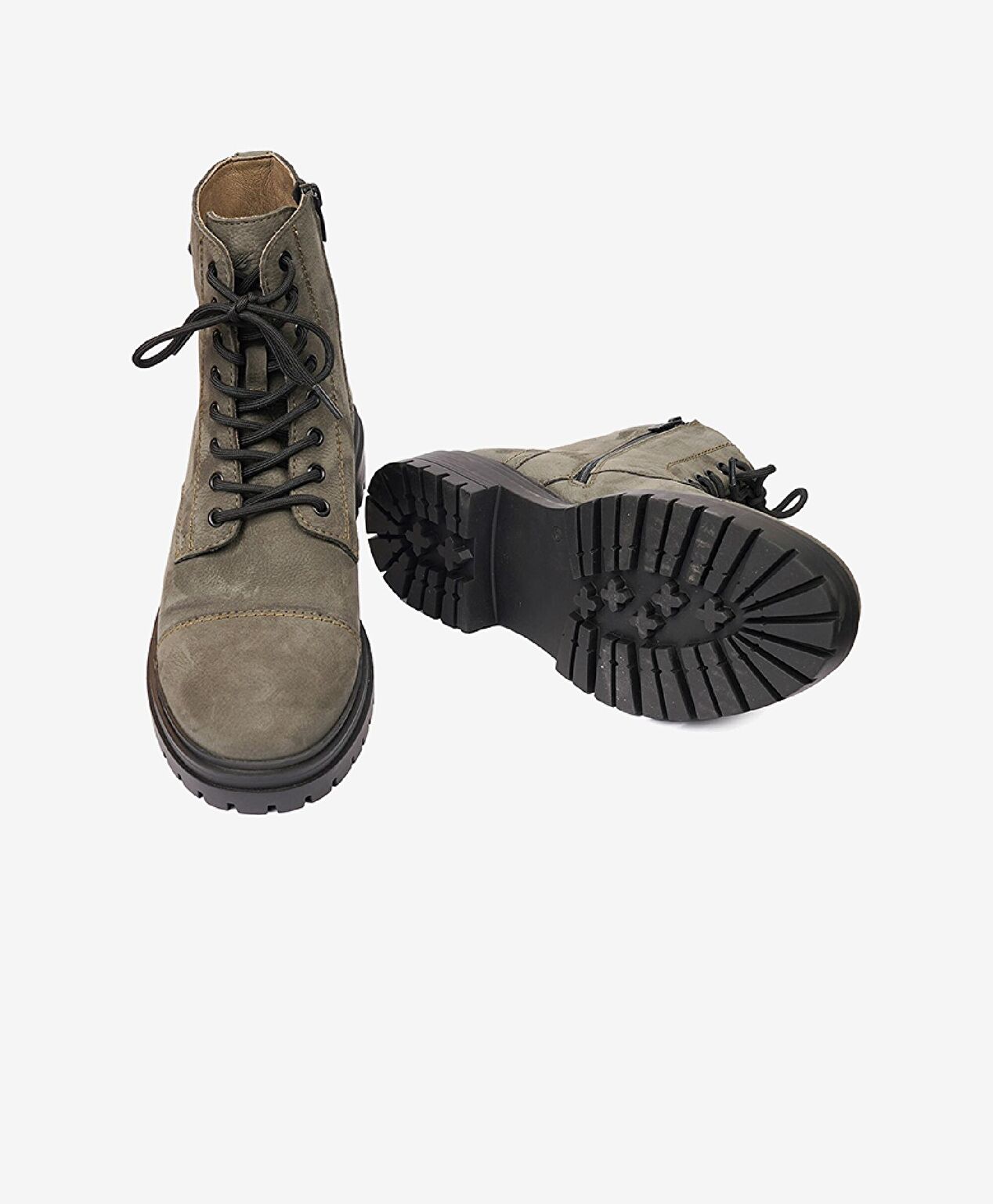 Erkek Haki Hakiki Deri Military Bot - 6