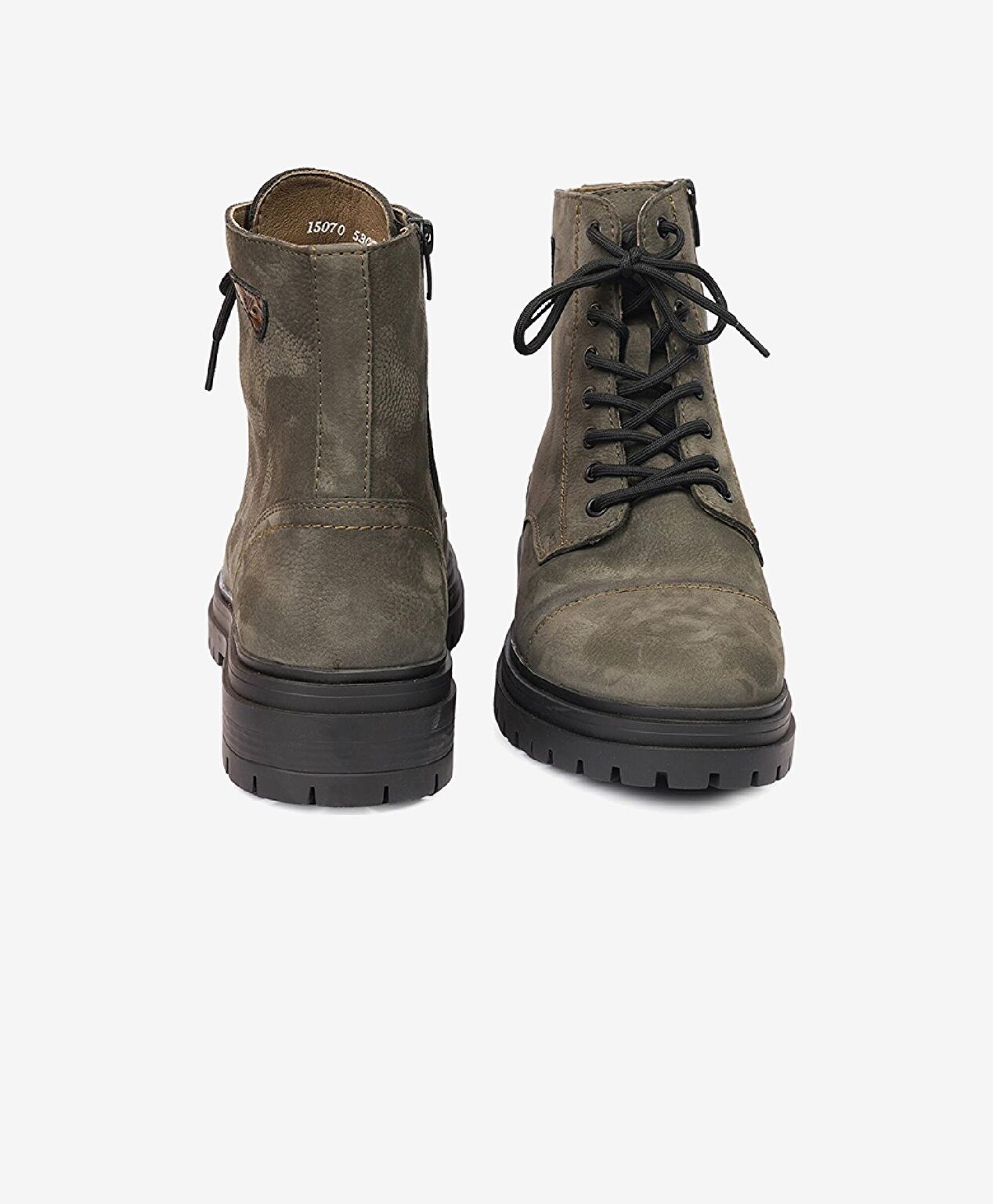 Erkek Haki Hakiki Deri Military Bot - 7