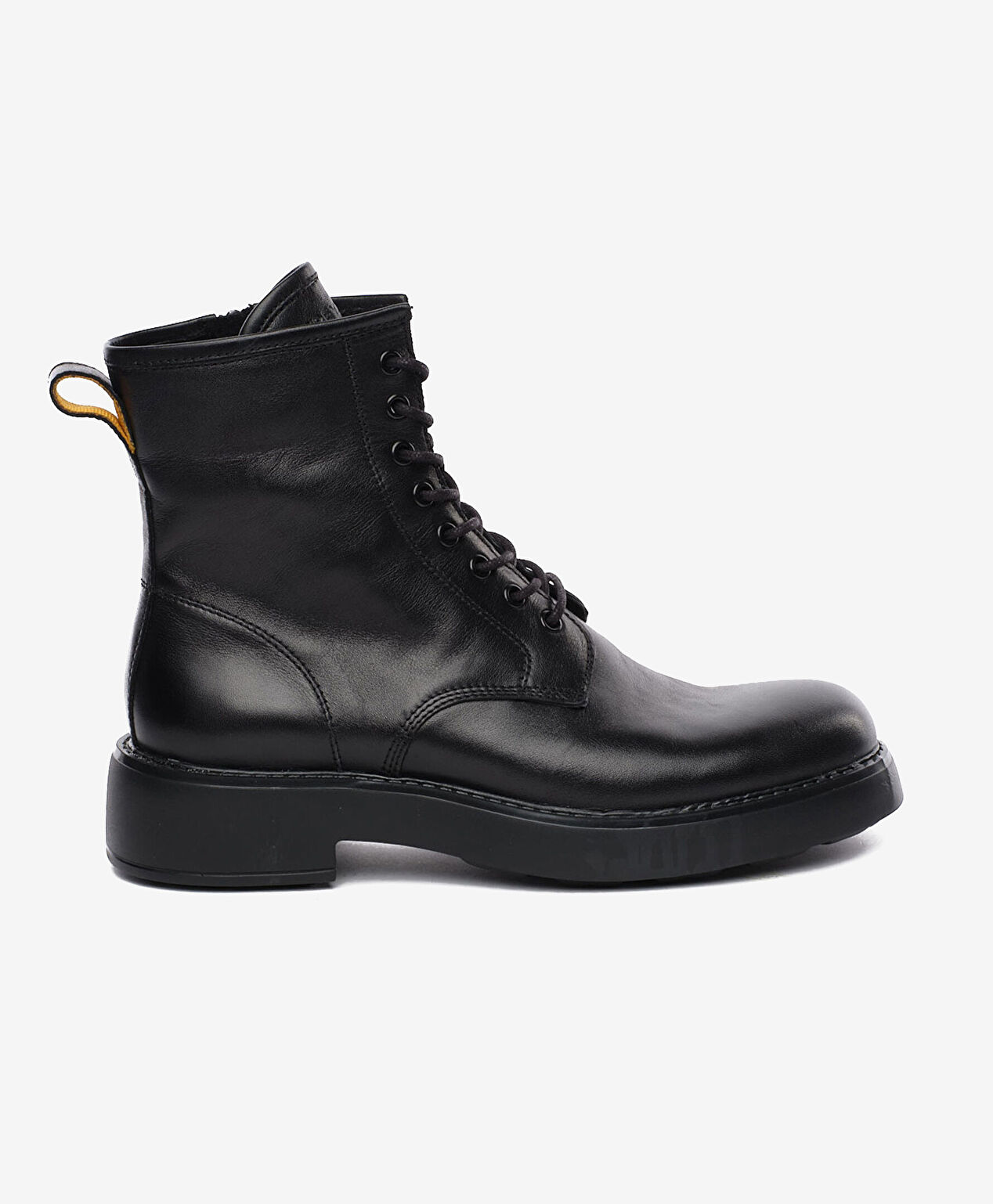 Erkek Siyah Hakiki Deri Military Bot - 1