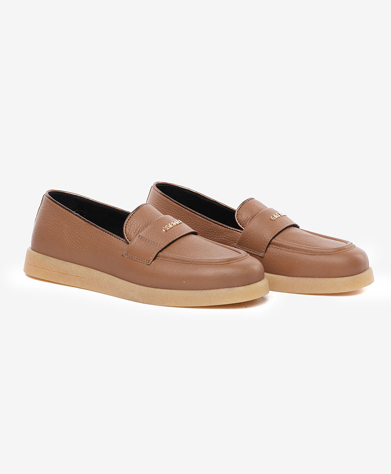 Kadın Taba Hakiki Deri Loafer Ayakkabı - 3