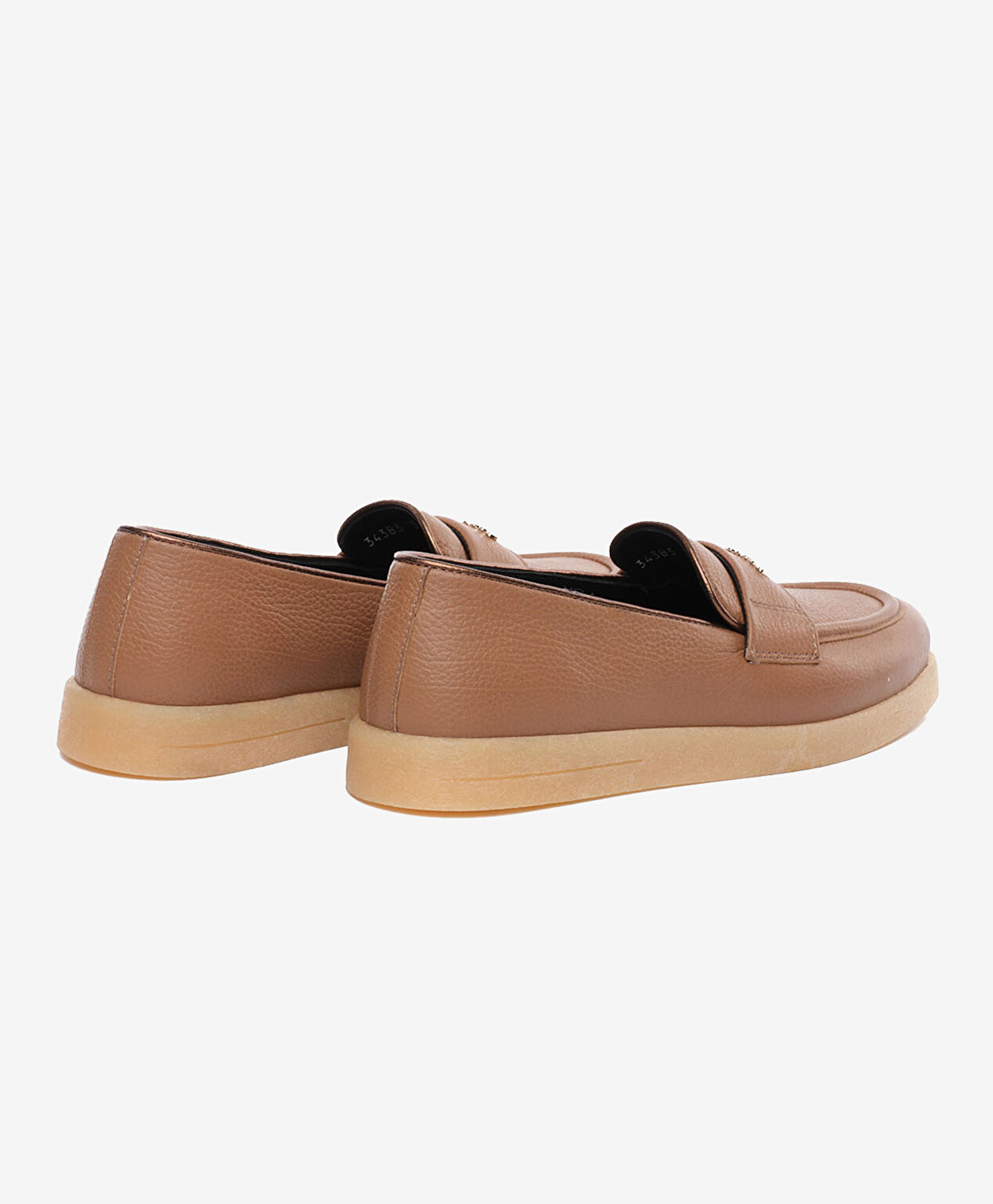 Kadın Taba Hakiki Deri Loafer Ayakkabı - 4