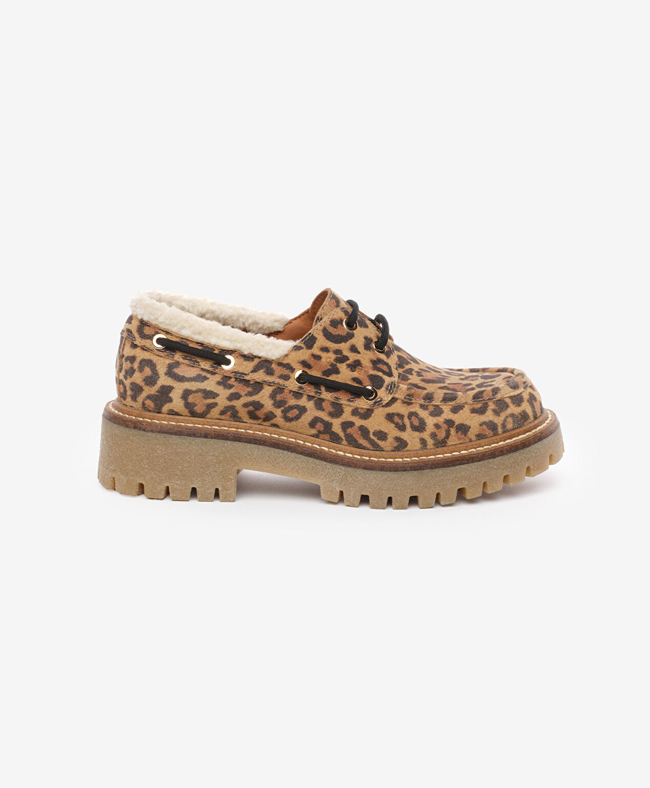 Kadın Leopar Hakiki Deri Loafer Ayakkabı - 1