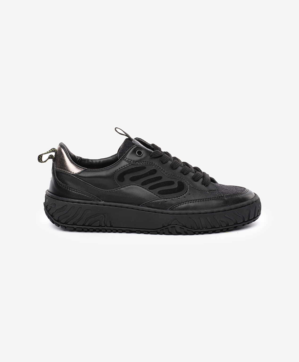Kadın Siyah Hakiki Deri Sneaker Ayakkabı - 1