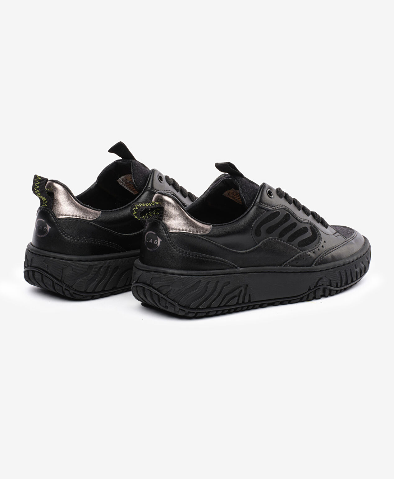 Kadın Siyah Hakiki Deri Sneaker Ayakkabı - 4
