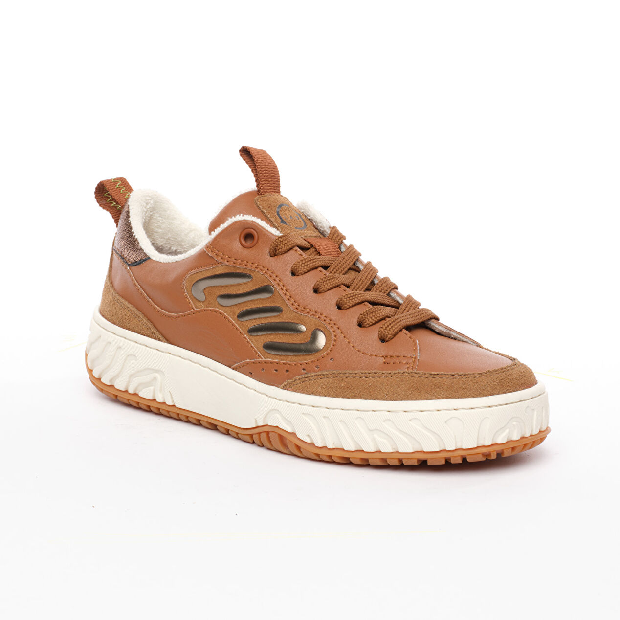 Kadın Taba Hakiki Deri Sneaker Ayakkabı - 2