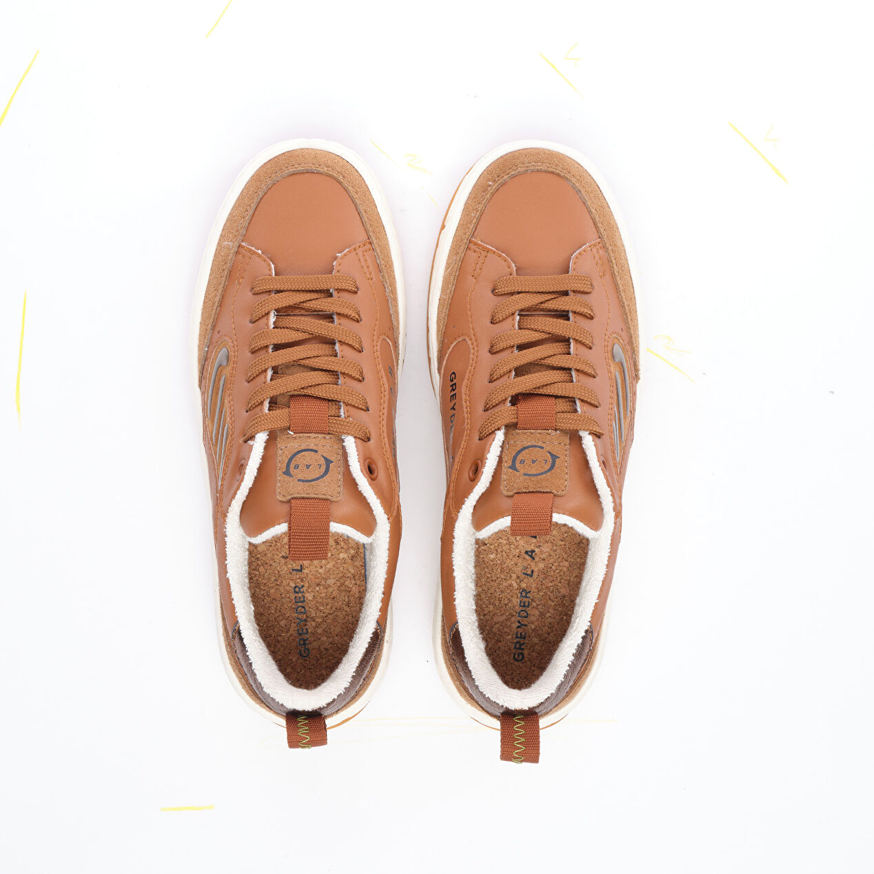 Kadın Taba Hakiki Deri Sneaker Ayakkabı - 5