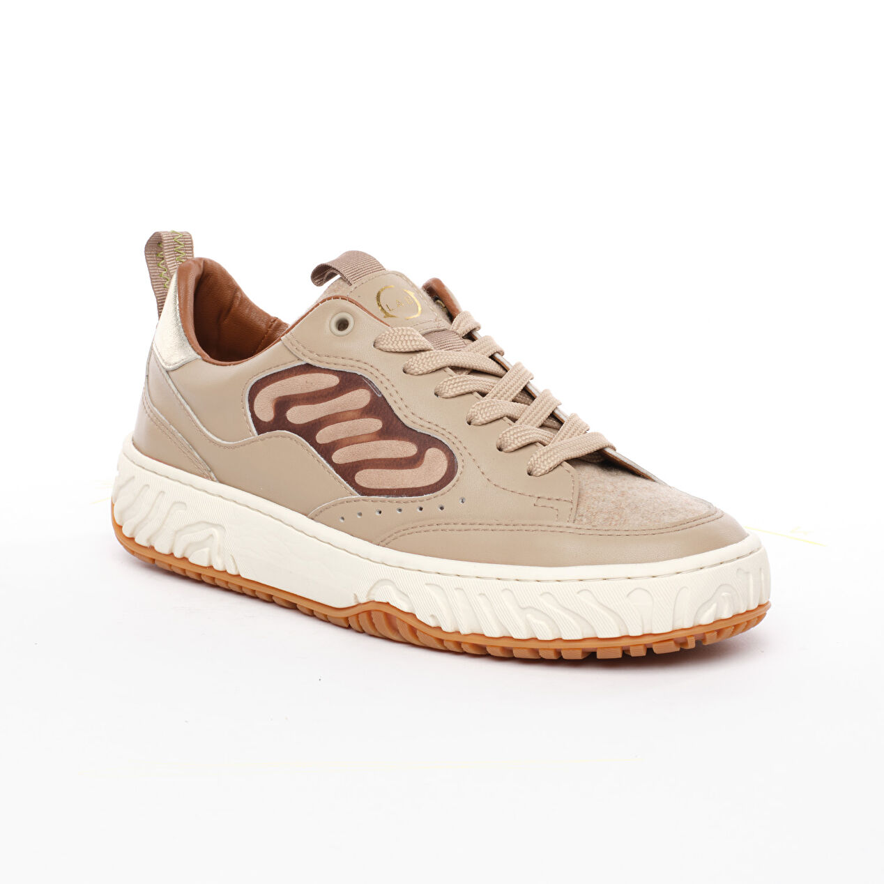 Kadın Kum Hakiki Deri Sneaker Ayakkabı - 2