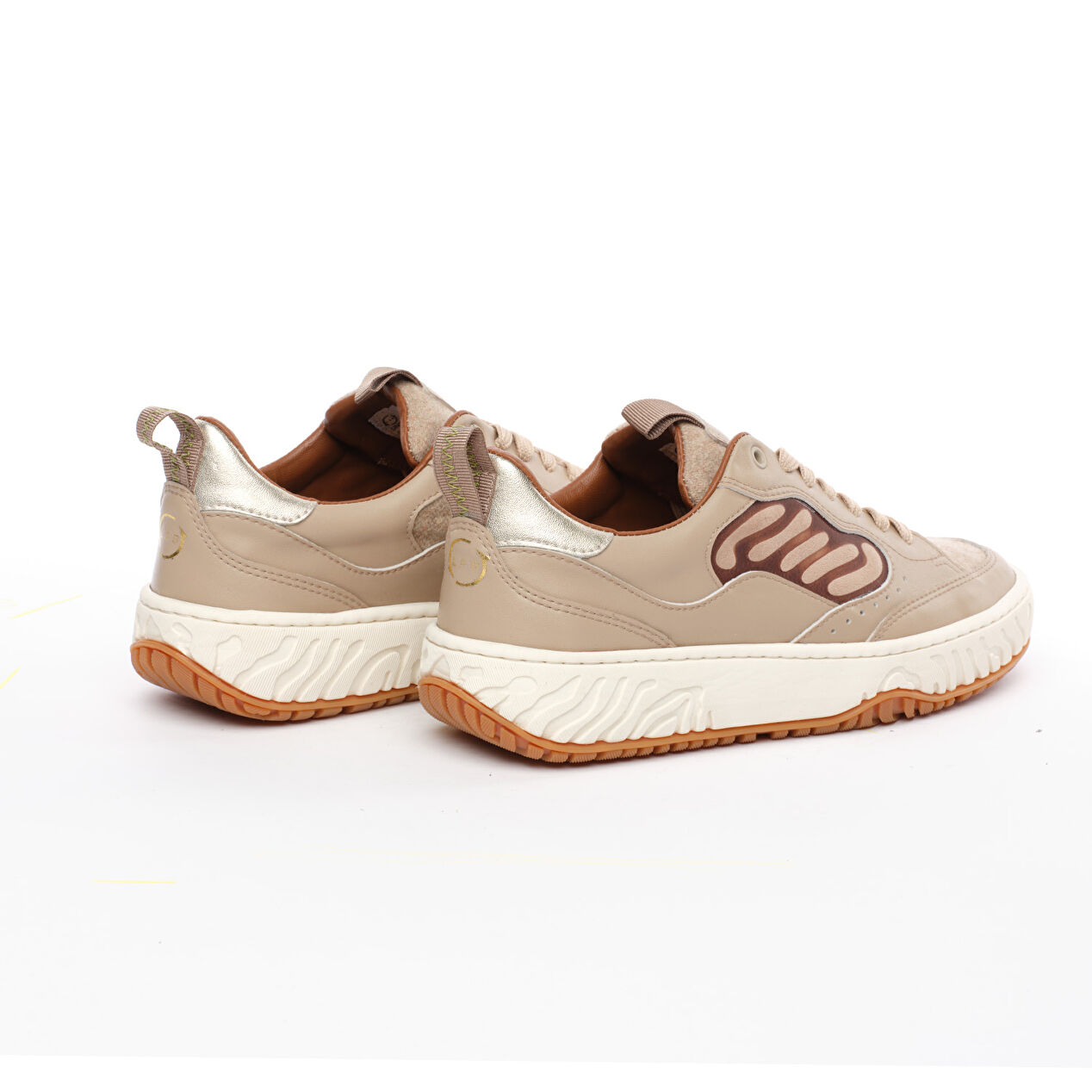 Kadın Kum Hakiki Deri Sneaker Ayakkabı - 4