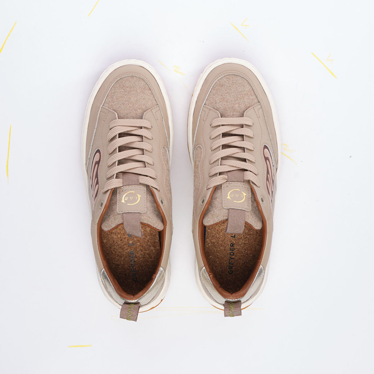 Kadın Kum Hakiki Deri Sneaker Ayakkabı - 5