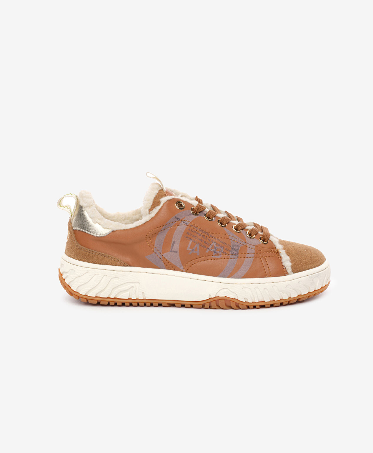 Kadın Taba Hakiki Deri Sneaker Ayakkabı - 1