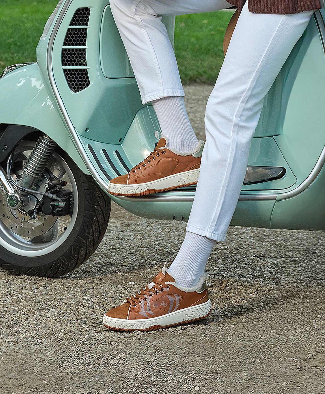 Kadın Taba Hakiki Deri Sneaker Ayakkabı - 7