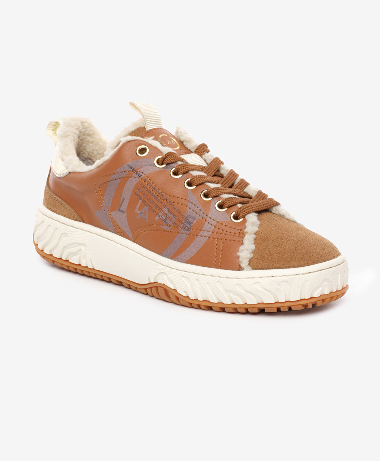Kadın Taba Hakiki Deri Sneaker Ayakkabı - 2