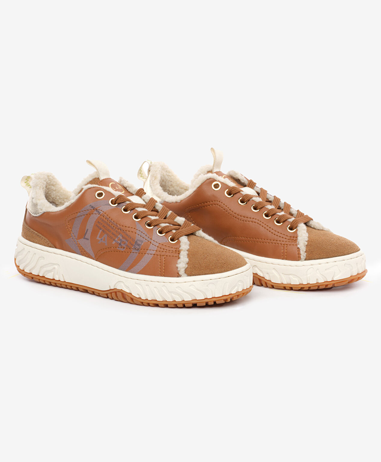 Kadın Taba Hakiki Deri Sneaker Ayakkabı - 3
