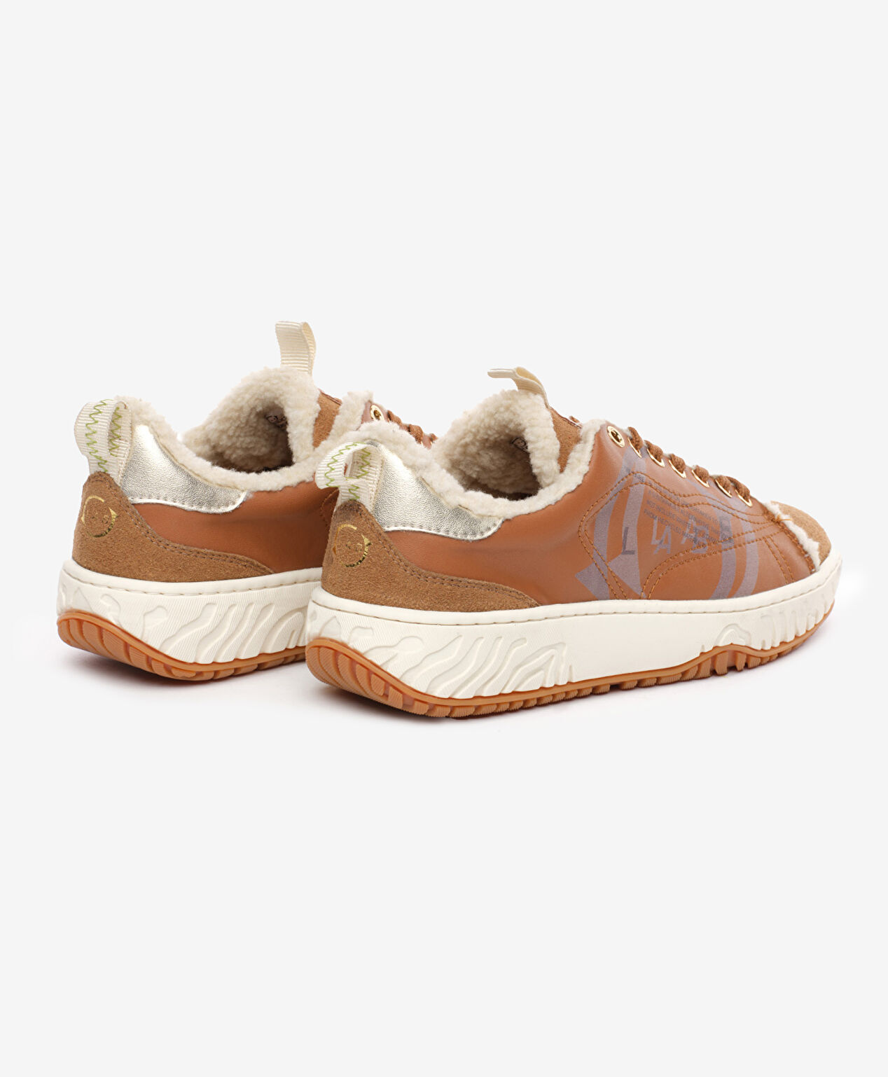 Kadın Taba Hakiki Deri Sneaker Ayakkabı - 4