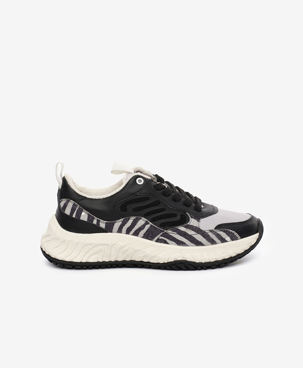 Greyder LAB Kadın Siyah Beyaz Hakiki Deri Spor Ayakkabı - 1