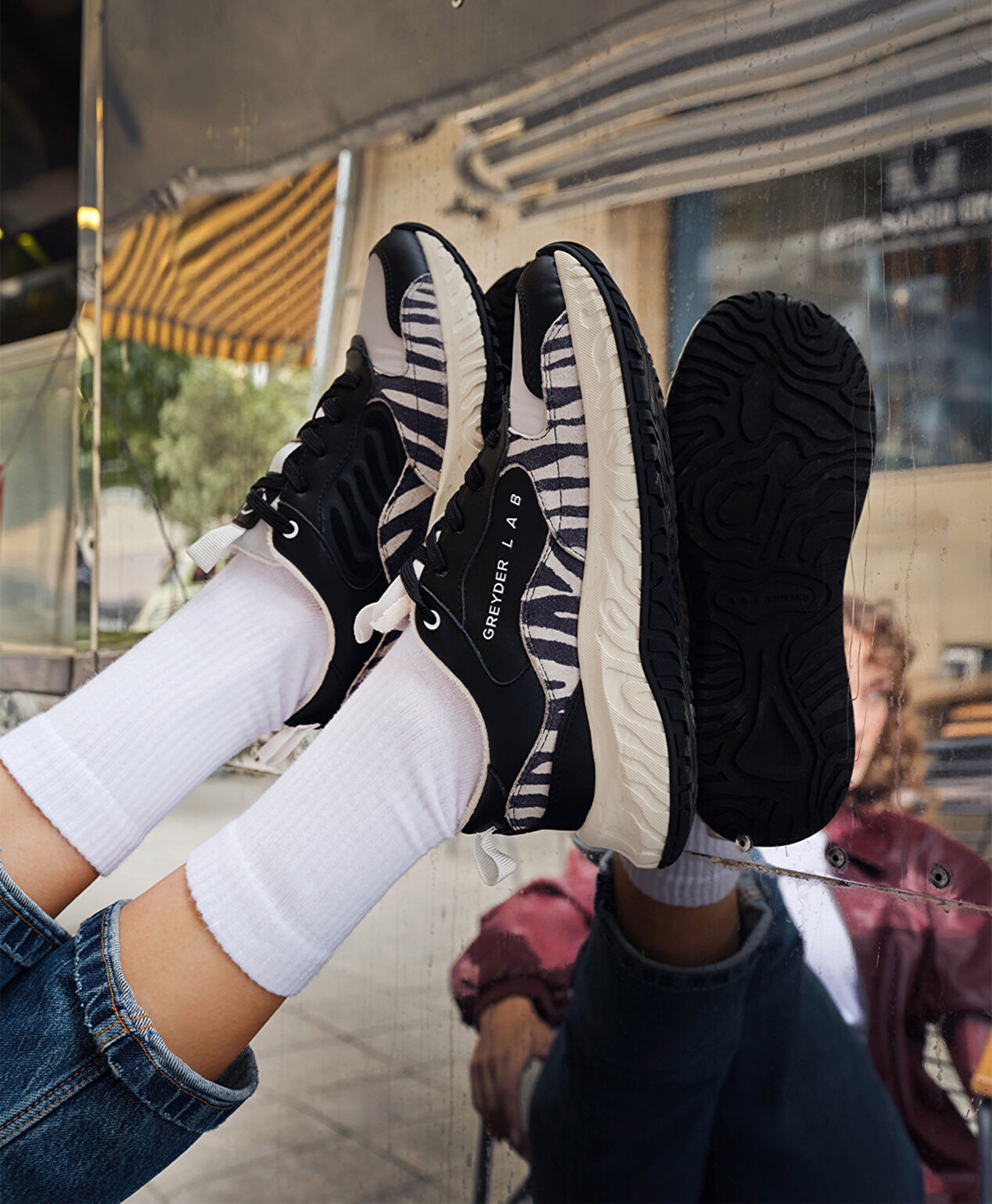 Greyder LAB Kadın Siyah Beyaz Hakiki Deri Spor Ayakkabı - 7