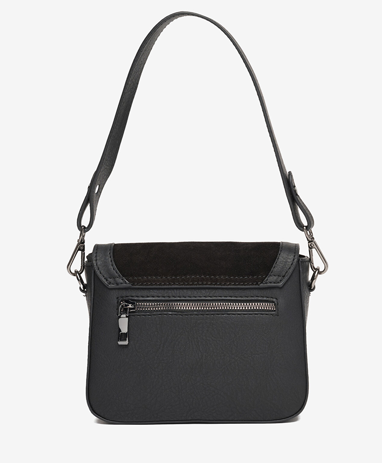 Kadın Siyah Hakiki Deri Çapraz Çanta - 4