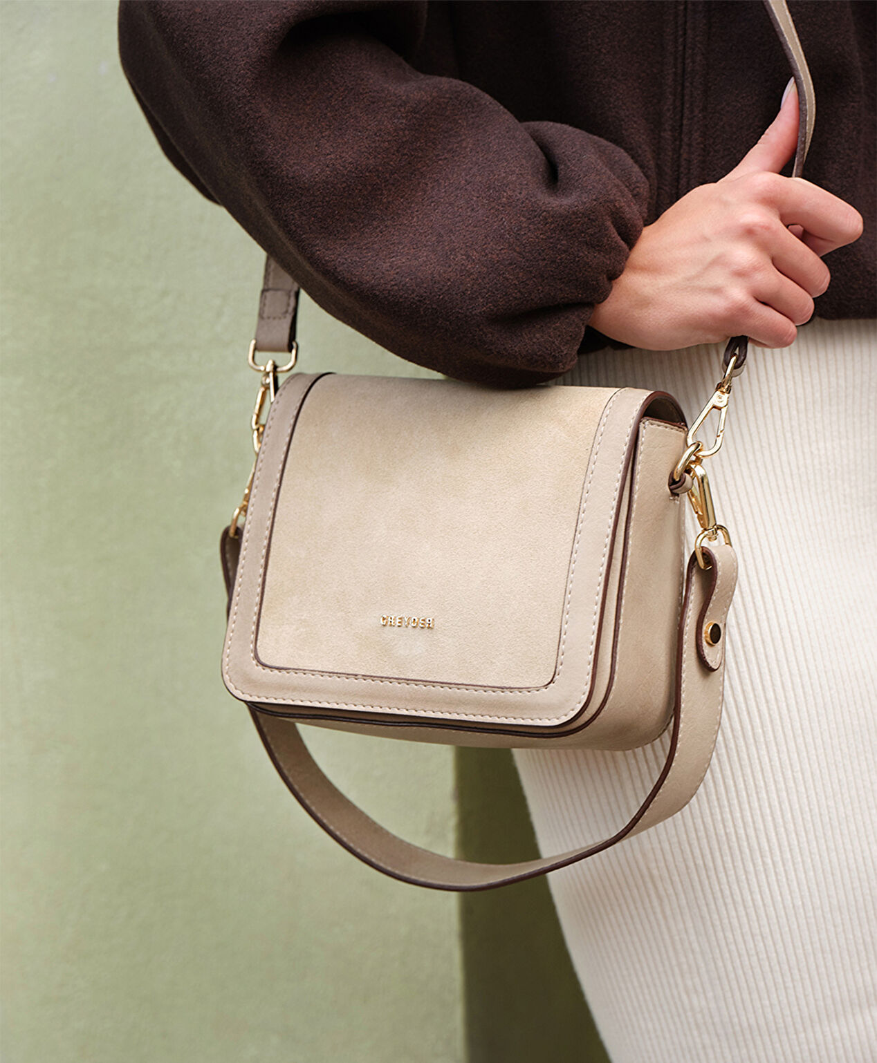 Kadın Vizon Hakiki Deri Çapraz Çanta - 5