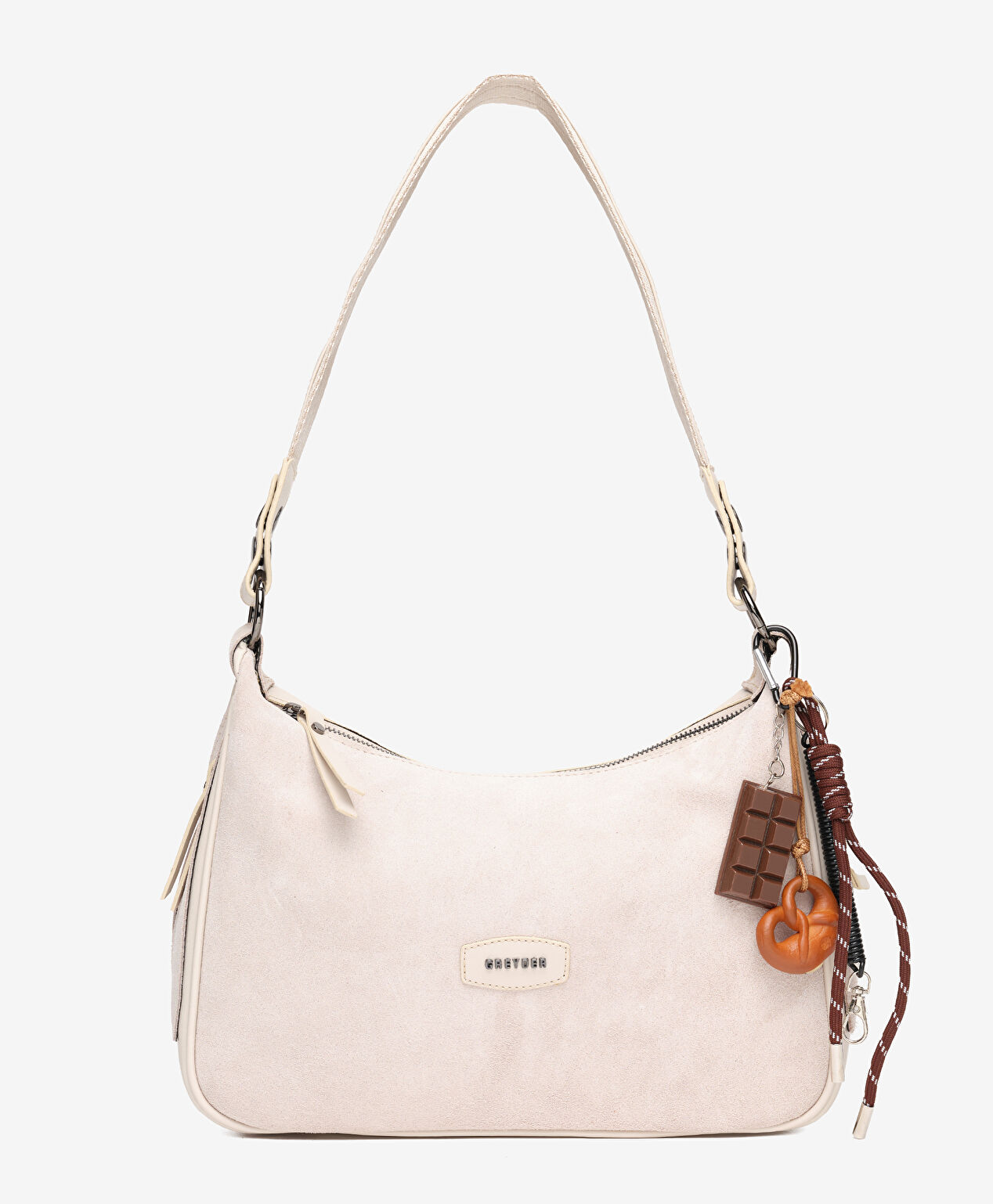 Kadın Bej Hakiki Deri Omuz Çantası - 1